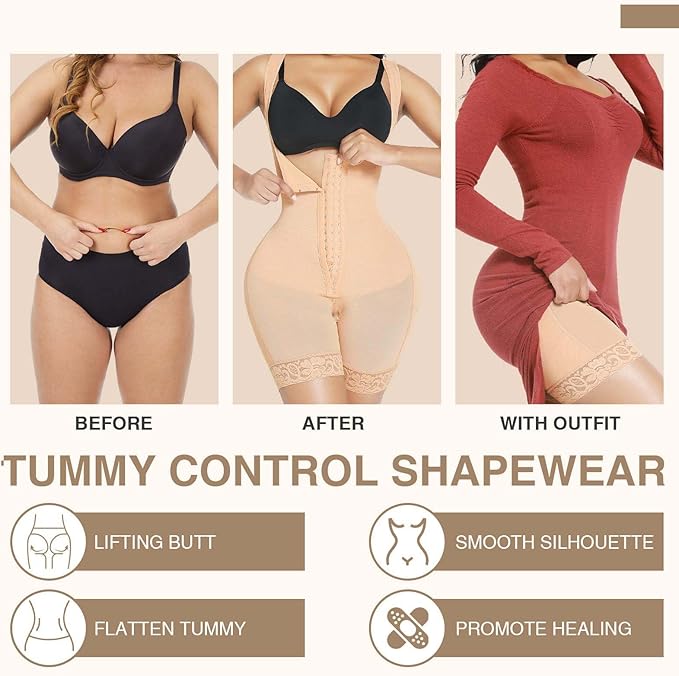 Shapewear Full Bodysuit for Women Tummy Control, Waist Trainer Body Shaper