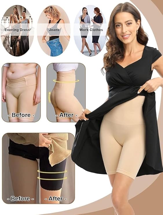 Half Body Waist Control Body Shaper for Women Shapewear with Thigh Slimmers