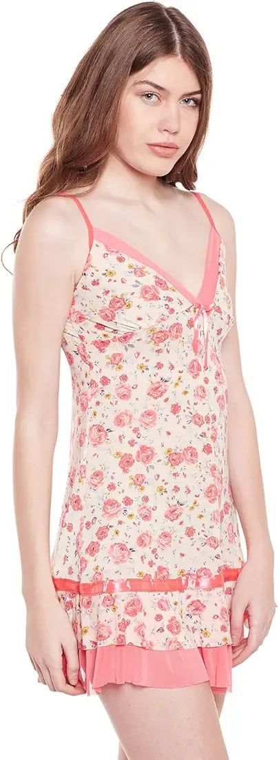 Women Chemise Nightgown Baby Doll Bridal Nightwear 2 Pcs