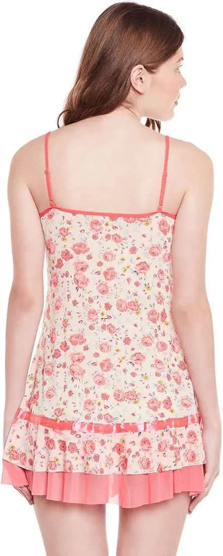 Women Chemise Nightgown Baby Doll Bridal Nightwear 2 Pcs