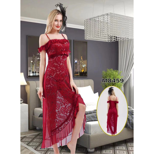 Ladies beautiful Long Split Nightgown Sleepwear